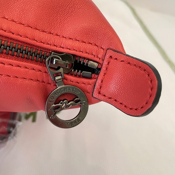 Longchamp Le Pliage Cuir Leather Backpack Terracotta - Picture 8 of 15